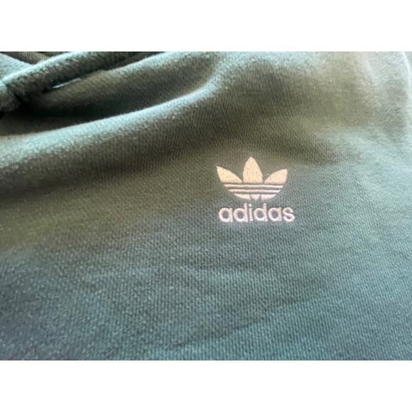 Adidas Originals Trefoil Hoodie Mens Small Forest Green Pullover Sweatshirt - Picture 2 of 6